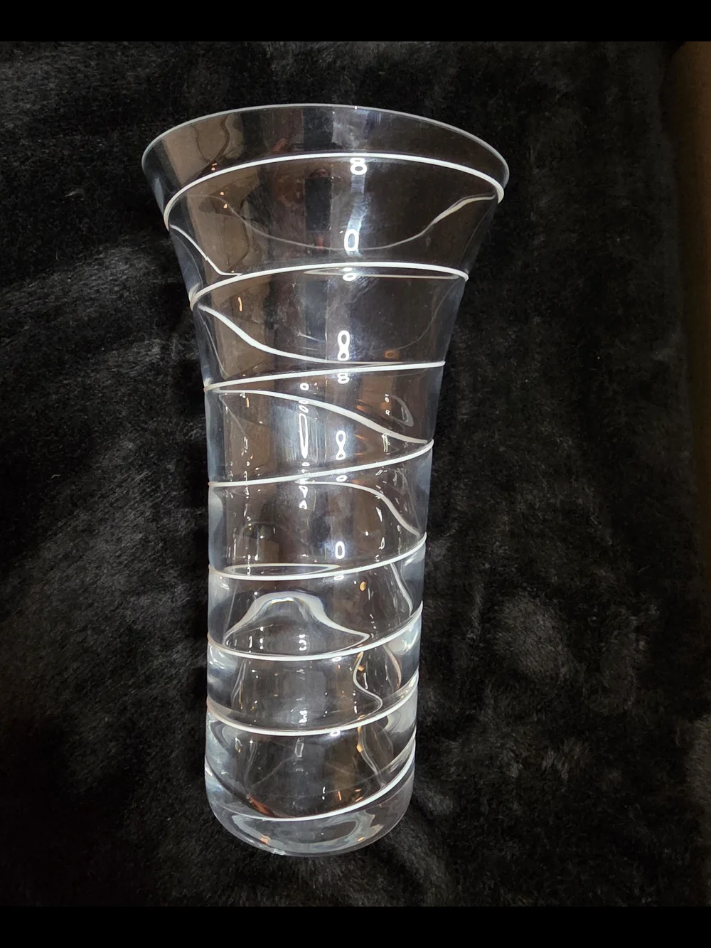 MCM Spiral Optical Art Vase Fused Glass Scandi Style 9.75
